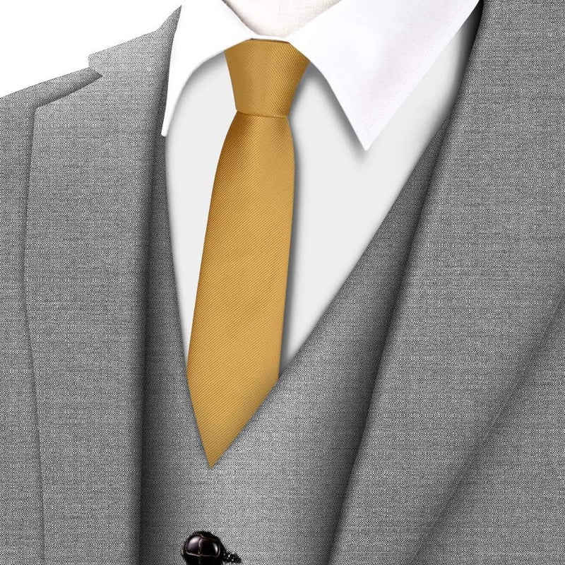 GUSLESON 2.4" (6cm) Solid Color Slim Tie Skinny Necktie for Men - Image 2